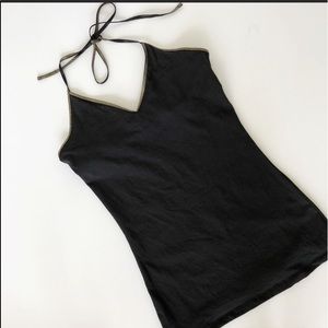 Express Gold Trim Halter Top